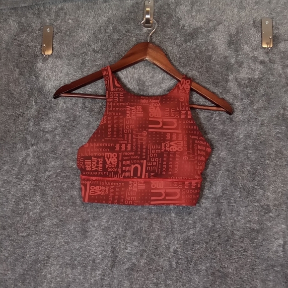 Lululemon Energy Bra High Neck Line Ombre Red Muilti Size 6 Women - Picture 1 of 5